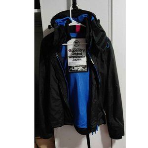 Superdry Windcheater Women's Large Black Water Rep